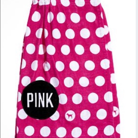 COPY - NEW! PINK POLKA DOT WRAP TOWEL